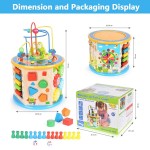 Cub din lemn  8 in 1 multifunctional Wooden Activity Cube